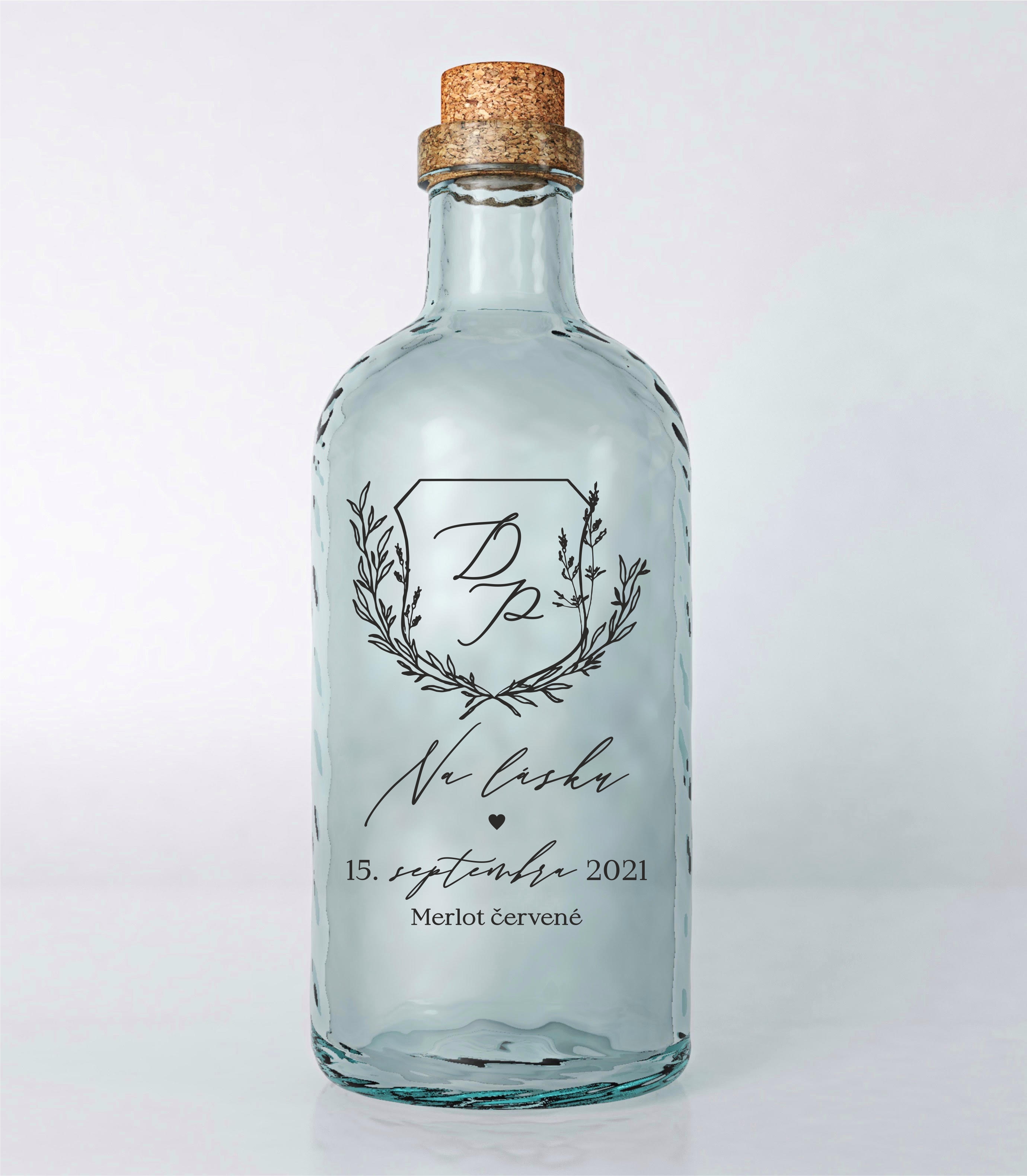 Nálepky na svadobné fľaše transparentné erb 2