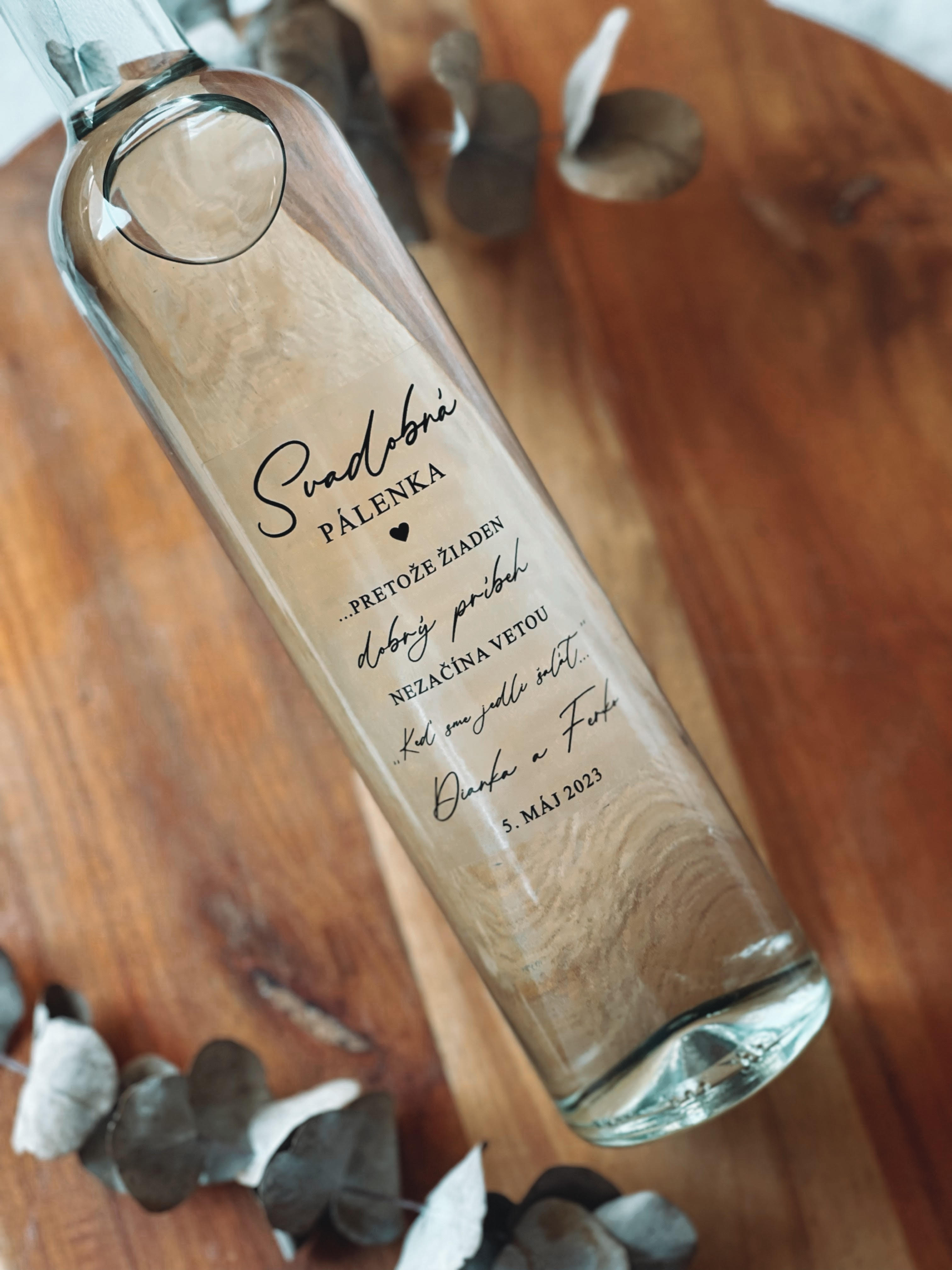 Nálepky na svadobné fľaše transparentná 139