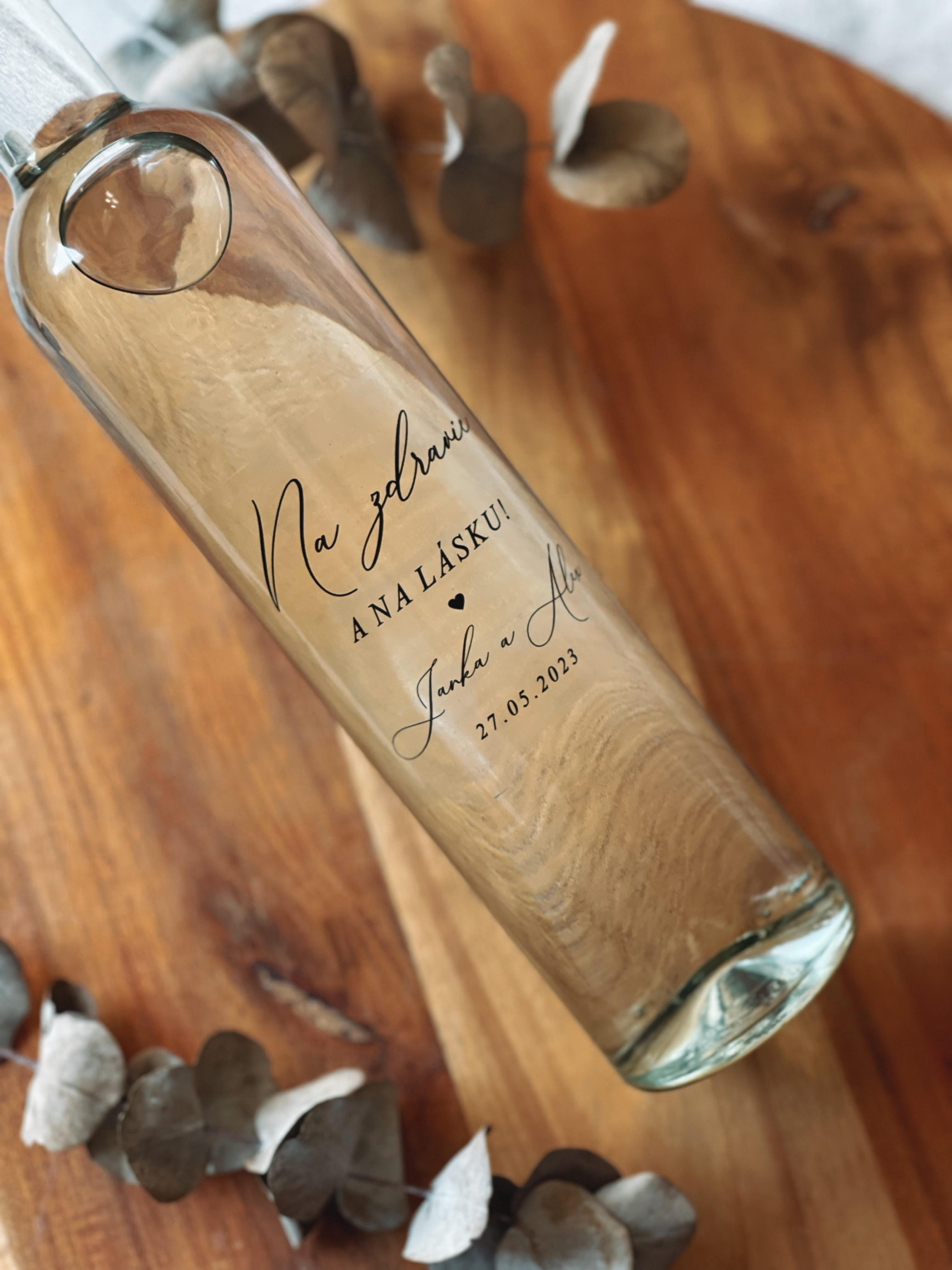 Nálepky na svadobné fľaše transparentná 142
